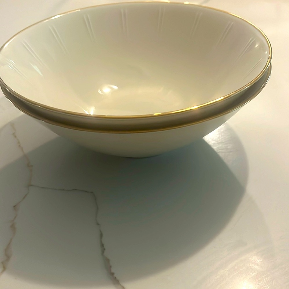 Vintage Winterling Bavaria Germany Porcelain Gold Trim Deep Coupe Bowls set of 2